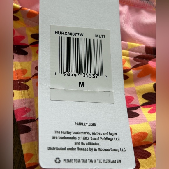 Hurley Retro Floral Daisy Triangle Bikini Set NWT Medium - Picture 6 of 10